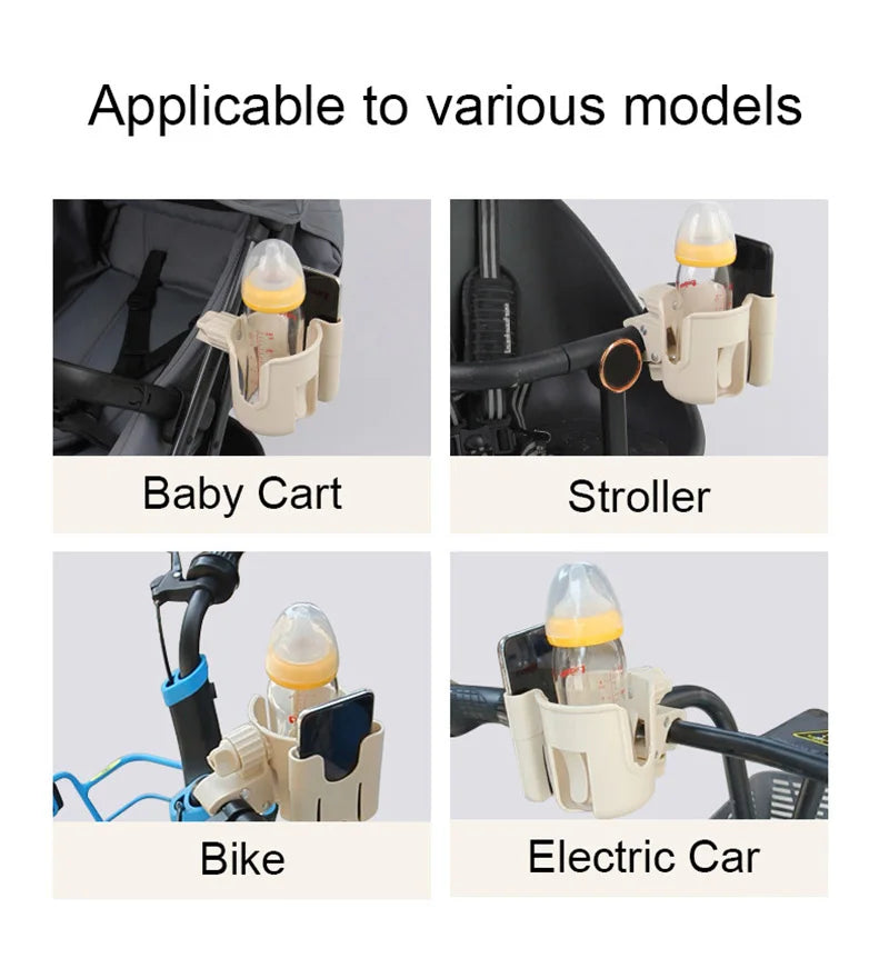 Phone Cup Holder for Baby Carriage 360 Rotate Coffee Milk Water Bottle Support Adjustable Baby Pram Stroller Accessories