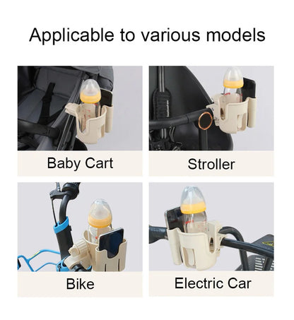 Phone Cup Holder for Baby Carriage 360 Rotate Coffee Milk Water Bottle Support Adjustable Baby Pram Stroller Accessories